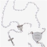 Personalized First Communion Rosary for Girls - Pearl - 12989