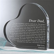 Personalized Heart Keepsake Gift for Fathers - Letter To Dad - 14066