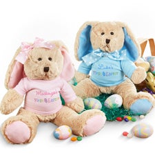 Personalized Stuffed Easter Bunny - Baby's First Easter - 14180