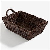 Mahogany Wicker Storage Basket - 14297
