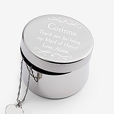 Personalized Bridesmaid Keepsake Jewelry Box - 14517