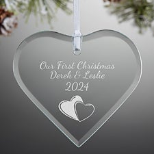 Personalized Glass Heart Christmas Ornament - Create Your Own - 15152