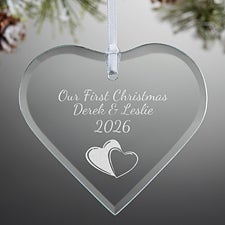 Personalized Glass Heart Christmas Ornament - Create Your Own - 15152