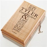 Engraved Wood Valet Box - First Communion - 15404