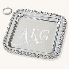 Personalized Mariposa String Of Pearls Jewelry Monogram Tray - 15860