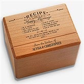 Personalized Wedding Recipe Box & Cards - Recipe For A Happy Marriage - 15885