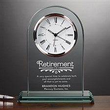 Engraved Glass Personalized Retirement Clock - Timeless Recognition - 15951