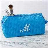 Embroidered Waffle Weave Cosmetic Bag - 17001