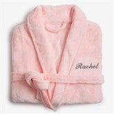 Classic Embroidered Short Fleece Robe - 21547