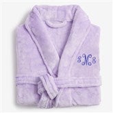 Classic Embroidered Short Fleece Robe - 21547
