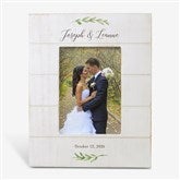 Laurels Of Love Personalized Wedding Shiplap Picture Frame - 25835