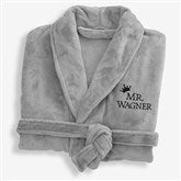 King and Queen Wedding Embroidered Luxury Fleece Robes - 31769