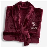 King and Queen Wedding Embroidered Luxury Fleece Robes - 31769