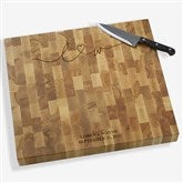 Drawn Together By Love Personalized Butcher Block Cutting Board - 32383