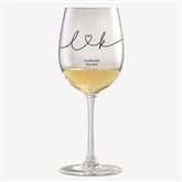 Drawn Together By Love Personalized Wine Glasses - 32434
