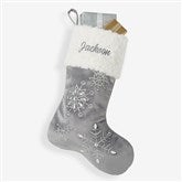 Grey Snowflake Stocking
