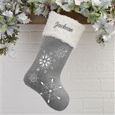 Grey Snowflake Stocking