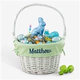 Personalized White Easter Basket With Drop-Down Handle - 35122