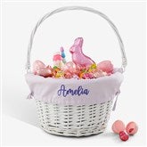 Personalized White Easter Basket With Drop-Down Handle - 35122