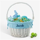 Personalized White Easter Basket With Drop-Down Handle - 35122