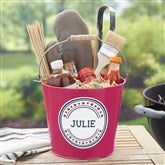 Patriotic Plaid Personalized Metal Buckets - 36104
