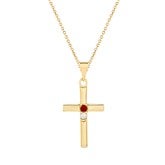 Gold Cross 2 Birthstones