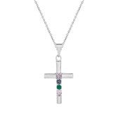 Silver Cross 4 Birthstone