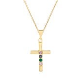 Gold Cross 4 Birthstone