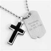 Black Cross Dog Tag