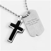 Black Cross Dog Tag