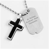 Black Cross Dog Tag