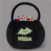 Glow-In-The-Dark Halloween Characters Personalized Plush Pumpkin Treat Bags - 43334