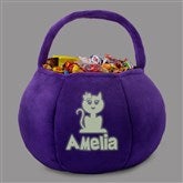 Glow-In-The-Dark Halloween Characters Personalized Plush Pumpkin Treat Bags - 43334