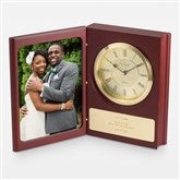 Engraved Wooden Book Frame & Clock