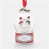 Kissing Polar Bears Snow Globe Engraved Ornament   - 45474