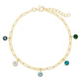 Gold 5 Stone Bracelet