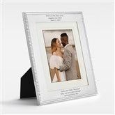 Engraved Wedding Silver Beaded Double Picture Frame - 46191
