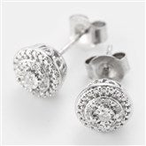 Silver Diamond Round Ear