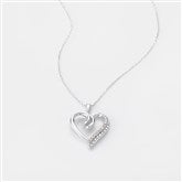 Silver Diamond Heart Nck