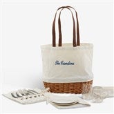 Embroidered Picnic Basket For Two