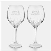 Engraved Wedgwood Vera Wang Duchess Red Wine Goblet Pair    - 47121