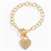 Engraved Sterling Silver Heart Toggle Bracelet     - 47625
