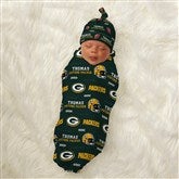 NFL Green Bay Packers Personalized Baby Hat  Receiving Blanket Set  - 49286