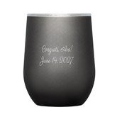 Engraved Corkcicle 12oz Stemless Wine Tumbler in Ceramic Slate       - 50213