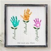 Kids Handprint Art Personalized Barnwood Frame Wall Art  - 52592