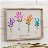 Kids Handprint Art Personalized Barnwood Frame Wall Art  - 52592