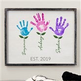 Kids Handprint Art Personalized Barnwood Frame Wall Art  - 52592