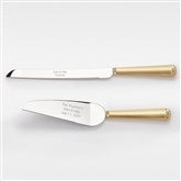 Kittenish Engraved Gold Princess Wedding Cake Server Set   - 53475