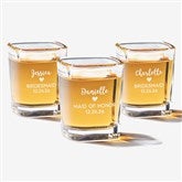 Kittenish Bridal Party Personalized Shot Glass with Icons  - 53503