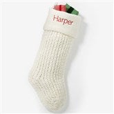 Knit Noel Embroidered Christmas Stocking  - 54169